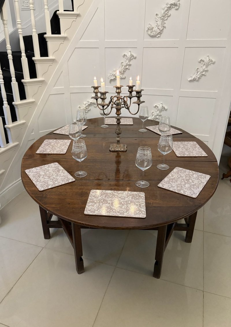 Large Superb Quality Antique 17th Century Oak Gateleg Dining Table - Image 2